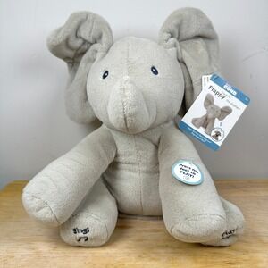 Baby GUND Flappy The Elephant Plush Plays Peek-A-Boo and Sings Ears Hang Low 12"